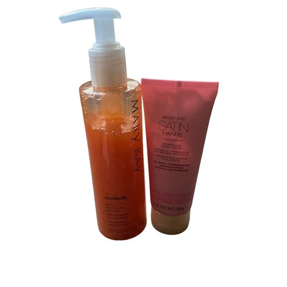 MARY KAY Satin Hands PEACH Satin Smoothie Hand Scrub & Pomegranate Cream Bundle - Picture 2 of 3